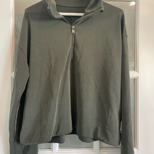 Athleta Olive Green Quarter-Zip Sweatshirt
